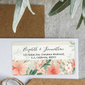 Étiquette Aquarelle Pêche Fuzz Fleurs vertes Nom du script