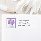 Étiquette Aquarelle peinte à la main Lavande Florale retour (En situation)
