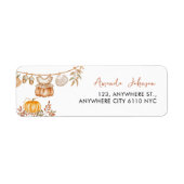 Étiquette Aquarelle Petit Citrouille Automne Baby shower d'a (Devant)