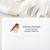 Étiquette Aquarelle Petit Oiseau | Robin Minimaliste (En situation)