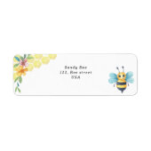 Étiquette Aquarelle petite abeille et peigne de miel (Devant)