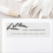 Étiquette Aquarelle Pine Branch Noël Adresse de retour (En situation)