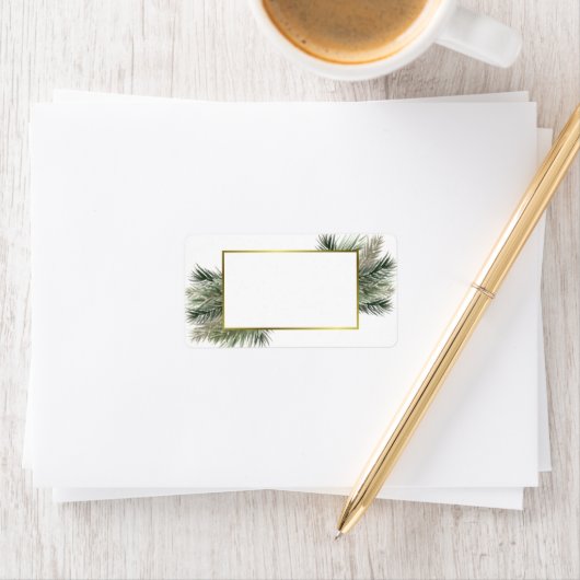 Étiquette Aquarelle Pine Or Frame Blé do-it-yourself Imprime (En situation)