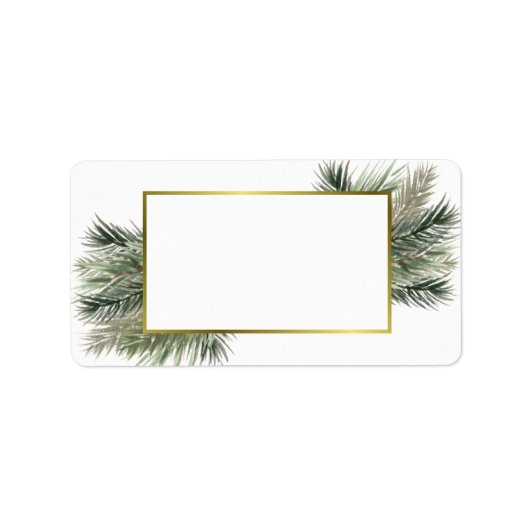 Étiquette Aquarelle Pine Or Frame Blé do-it-yourself Imprime (Devant)