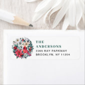 Étiquette Aquarelle Pine Tree Chic Noël Adresse de retour (En situation)