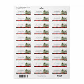 Étiquette Aquarelle Pine verte et Buffle rouge Plaid (Feuille entière)