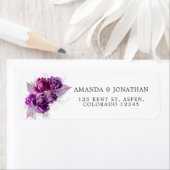 Étiquette Aquarelle Plum et argent Floral (En situation)