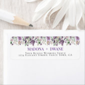 Étiquette Aquarelle Plum et Lilac Flower (En situation)