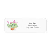 Étiquette Aquarelle pointillée Cyclamen (Devant)