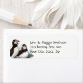 Étiquette Aquarelle Puffin Oiseau Nature Art (En situation)