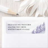 Étiquette Aquarelle Purée Forêt de neige hivernale (En situation)