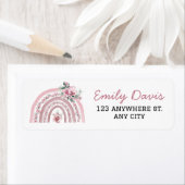 Étiquette Aquarelle Rainbow Girl Adresse de retour Label (En situation)