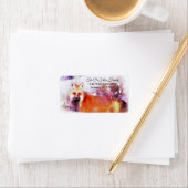 Étiquette Aquarelle Red Fox Repose (En situation)