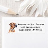 Étiquette Aquarelle Rhodesian Ridgeback (En situation)