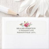 Étiquette Aquarelle romantique Floral Retour Adresse Étiquet (En situation)