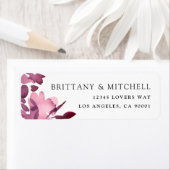 Étiquette Aquarelle romantique Plum Mariage (En situation)