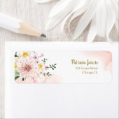 Étiquette Aquarelle rose (En situation)