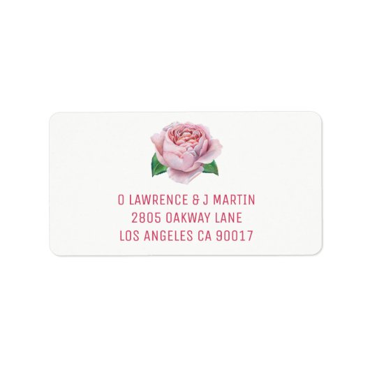Étiquette Aquarelle rose (Devant)