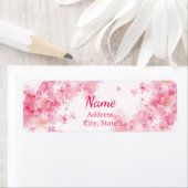 Étiquette aquarelle rose (En situation)