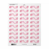 Étiquette aquarelle rose (Feuille entière)