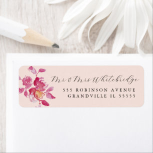 Étiquette Aquarelle Rose Blu Design moderne