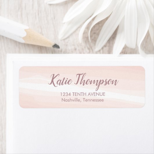 Étiquette Aquarelle rose classique (En situation)