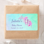 Étiquette Aquarelle rose Couronne & Ballet Chaussures Boutei (En situation)