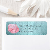 Étiquette Aquarelle Rose de couleur Succulent Rustique Turqu (En situation)