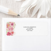 Étiquette Aquarelle rose Floral (En situation)