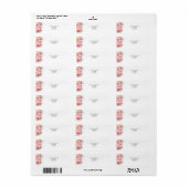 Étiquette Aquarelle rose Floral (Feuille entière)