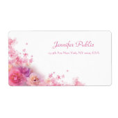 Étiquette Aquarelle Rose Floral Moderne élégant Script à mai (Devant)