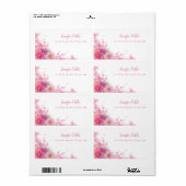 Étiquette Aquarelle Rose Floral Script à main Chic Livraison (Feuille entière)