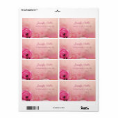 Étiquette Aquarelle Rose Floral Script Elégant Livraison (Feuille entière)