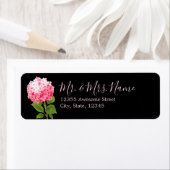 Étiquette Aquarelle rose Hydrangea (En situation)