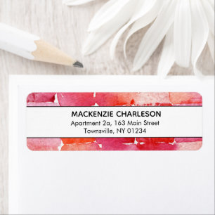 Étiquette Aquarelle rose moderne Adresse géométrique Abstrai