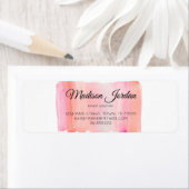 Étiquette Aquarelle rose moderne pointe (En situation)