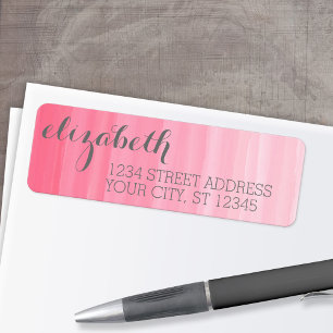 Étiquette Aquarelle rose Ombre feminine Office Suite