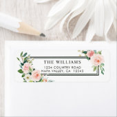 Étiquette Aquarelle rose pâle Adresse de retour (En situation)