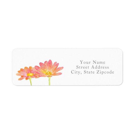 Étiquette Aquarelle rose pâle jaune marguis (Devant)