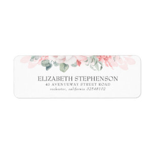 Étiquette Aquarelle rose pastel douce Foliage élégant