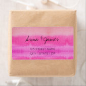 Étiquette Aquarelle rose pastel Peinte à la main (En situation)