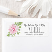 Étiquette Aquarelle rose Peony | (En situation)