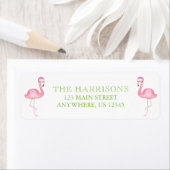 Étiquette Aquarelle rose Père Noël Flamant rose Adresse de N (En situation)