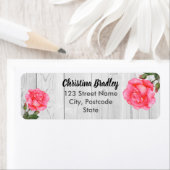 Étiquette Aquarelle rose Rose Botanique Floral Art (En situation)