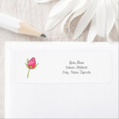 Étiquette Aquarelle rose Rosebud (En situation)