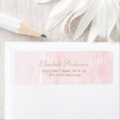 Étiquette Aquarelle rose simple Élégant Script or (En situation)