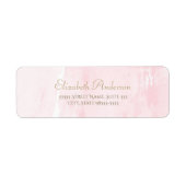Étiquette Aquarelle rose simple Élégant Script or (Devant)