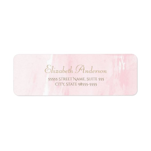 Étiquette Aquarelle rose simple Élégant Script or (Devant)