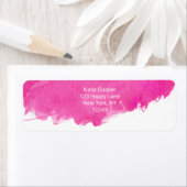 Étiquette Aquarelle rose tendance Paint Splotch (En situation)