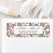 Étiquette Aquarelle rose vert Motif d'ananas Floral (En situation)